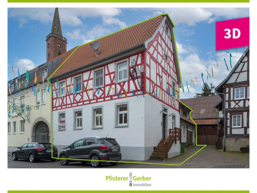 Historisches Fachwerkhaus trifft modernen Anbau im Herzen von Obergrombach - Start (80769)
