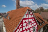 Außenansicht Fachwerkfassade Dach  Obergeschoss - Historisches Fachwerkhaus trifft modernen Anbau im Herzen von Obergrombach