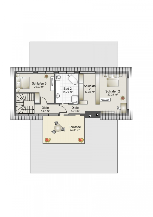 Stadtvilla mit Pool – Privatsphäre trifft Lebensqualität – Ein Zuhause für höchste Ansprüche - Dachgeschoss-neu (80398)