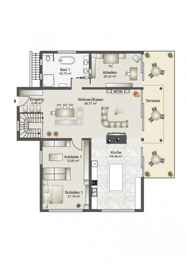 Stadtvilla mit Pool – Privatsphäre trifft Lebensqualität – Ein Zuhause für höchste Ansprüche - Erdgeschoss (80397)