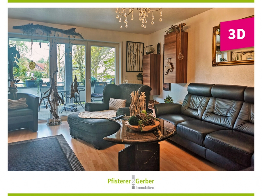 3-Zimmer-Wohnung mit überdachtem Balkon und Garage in ruhiger Wohnlage, 76694 Forst, Erdgeschosswohnung