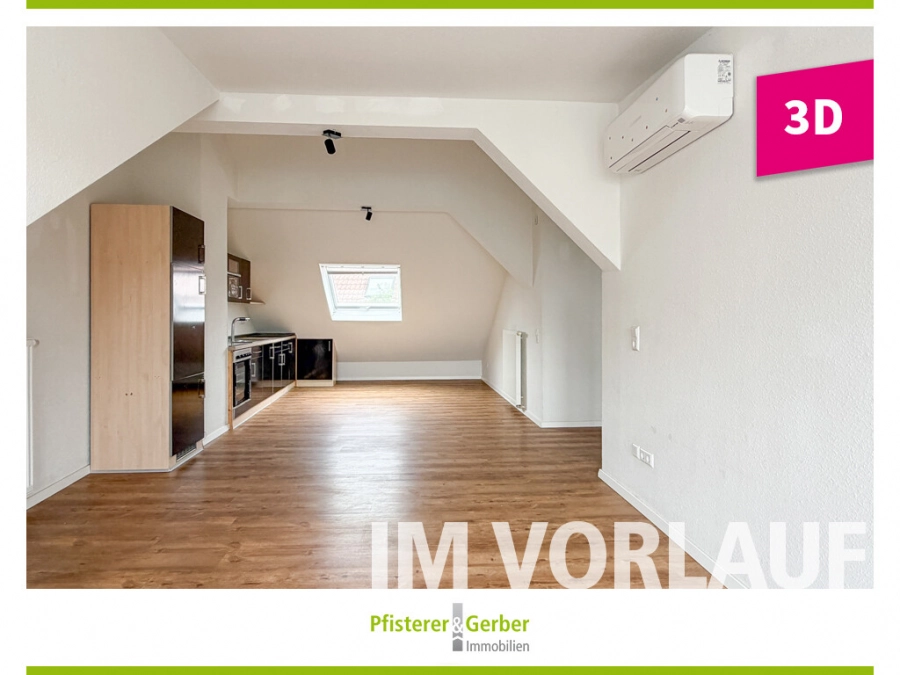 Renovierte 2 Zimmer Dachgeschosswohnung zentrumsnah und ruhig gelegen, 76646 Bruchsal, Dachgeschosswohnung