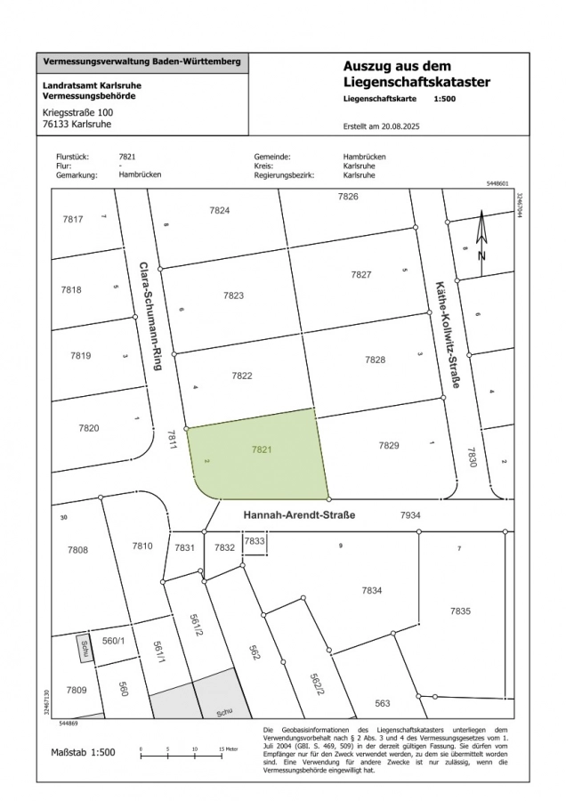 Platz für Ihre Doppelhaushälfte – Grundstück im Neubaugebiet - Lageplan (78813)