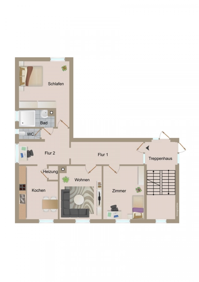 Attraktive 3,5 Zimmer Wohnung in bester Innenstadtlage von Bruchsal - 1. OG (78758)