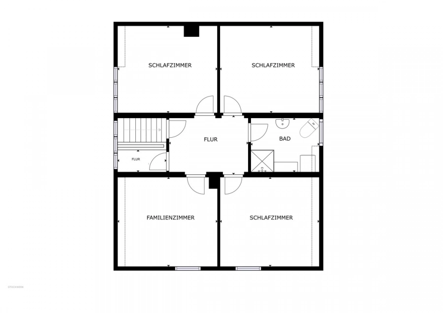Preiswertes Wohnhaus in Mingolsheim (Ortsrandlage) – mit Innenhof, Nebengebäude und viel Potenzial zur Gestaltung - Grundriss 1. OG (78704)