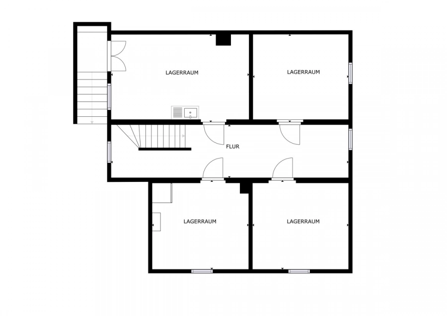 Preiswertes Wohnhaus in Mingolsheim (Ortsrandlage) – mit Innenhof, Nebengebäude und viel Potenzial zur Gestaltung - Grundriss KG (78702)