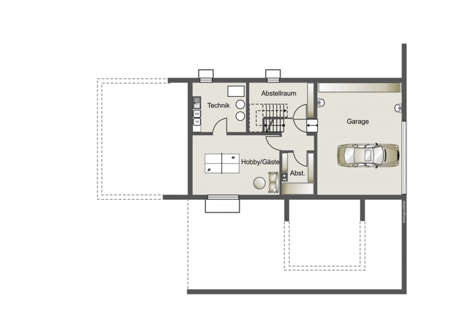 Bezugsfertiges Designerhaus: Hochwertig, effizient, unverwechselbar - Grundriss Untergeschoss (78833)