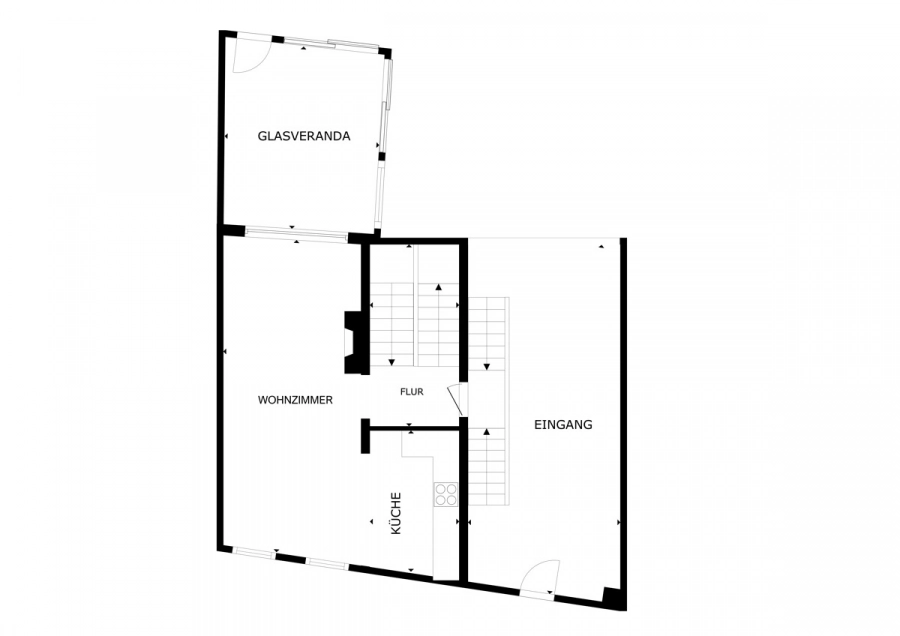 Zweifamilienhaus mit Wellnessbereich & Whirlpool – Wohnen, Arbeiten und Entspannen in einem Ensemble - Grundriss EG Vorderhaus (78678)