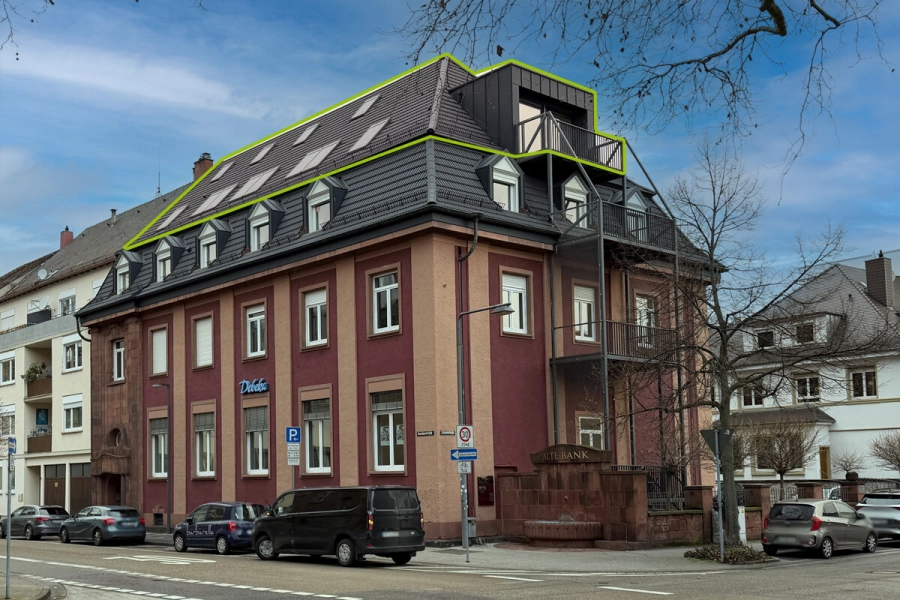 Exklusive Büroetage im historischen Gebäude „Alte Bank“ in bester Innenstadtlage von Bruchsal - Außenansicht (80690)