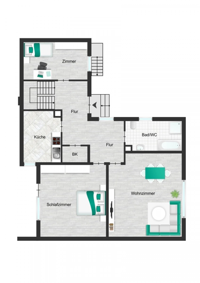 Zweifamilienwohnhaus mit zwei Garagen und separatem Grundstück - Grundriss_Erdgeschoss (78858)