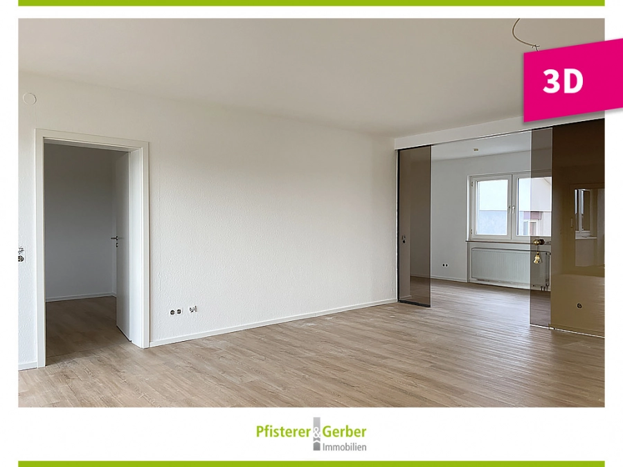 Renovierte 2,5 Zimmer-Wohnung in Wiesental – Ideal für Singles und Paare mit mit moderner Einbauküche! - Wohnzimmer (78776)