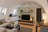 Wohnbereich (generiert durch KI) - Außergewöhnliche 2-Zimmer-Wohnung mit Dachterrasse und TG-Stellplatz (vermietet)