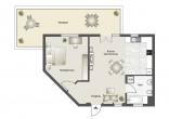 Grundriss - Außergewöhnliche 2-Zimmer-Wohnung mit Dachterrasse und TG-Stellplatz