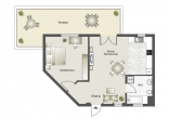 Grundriss - Außergewöhnliche 2-Zimmer-Wohnung mit Dachterrasse und TG-Stellplatz