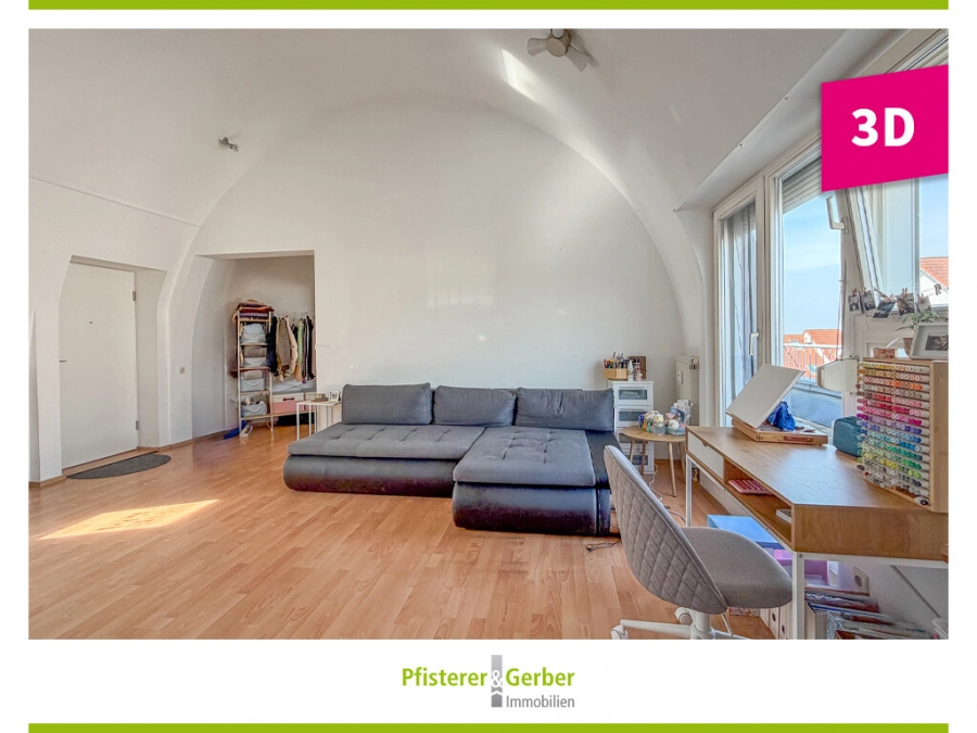 Außergewöhnliche 2-Zimmer-Wohnung mit Dachterrasse und TG-Stellplatz, 76646 Bruchsal, Dachgeschosswohnung