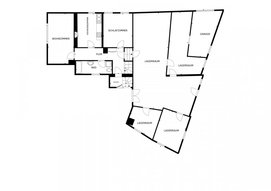 Viel Raum für Ideen: Einfamilienhaus mit Scheune und separater landwirtschaftlicher Fläche - Grundriss EG (81021)