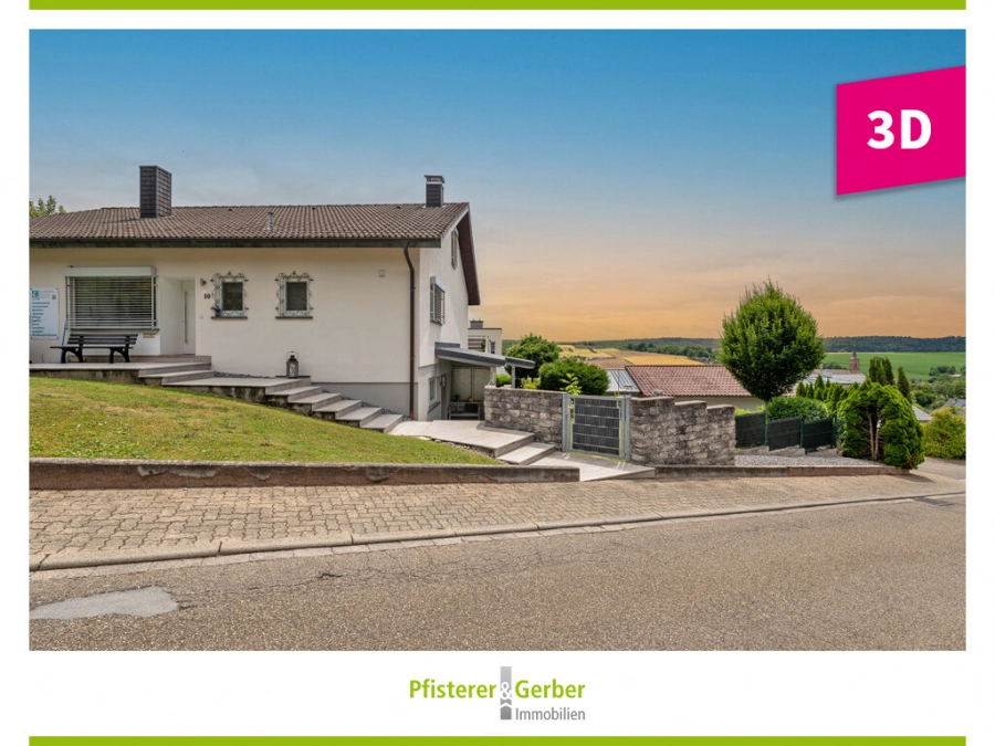 Ihr Rückzugsort in bester Aussichtslage – Modernes Einfamilienhaus mit Einliegerwohnung - Straßenansicht (79290)