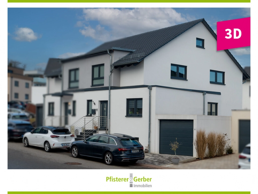 Sorgenfreies Wohnen in einer neuwertigen Doppelhaushälfte mit Energieeffizienzklasse A+ - Straßenansicht (80137)