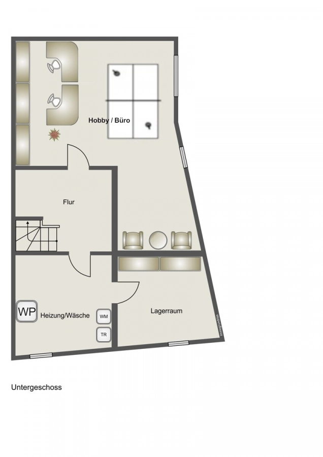 Familienfreundliches Wohnen in einer neuwertigen Doppelhaushälfte mit Energieeffizienzklasse A+ - Grundriss Untergeschoss (80636)