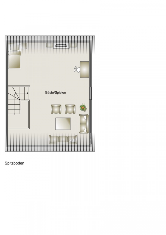 Familienfreundliches Wohnen in einer neuwertigen Doppelhaushälfte mit Energieeffizienzklasse A+ - Grundriss Dachgeschoss (80634)