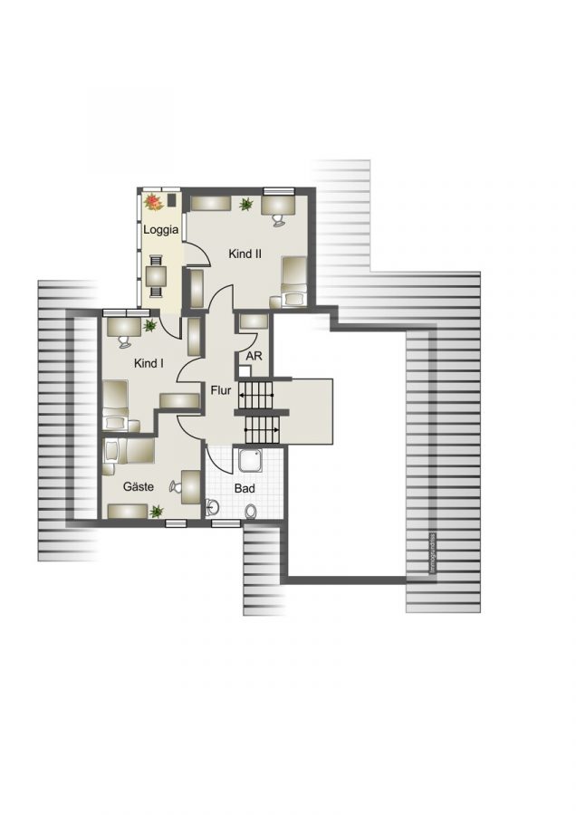 Einfamilienhaus mit Einliegerwohnung in Höhenlage von Untergrombach - Grundriss Dachgeschoss (78138)